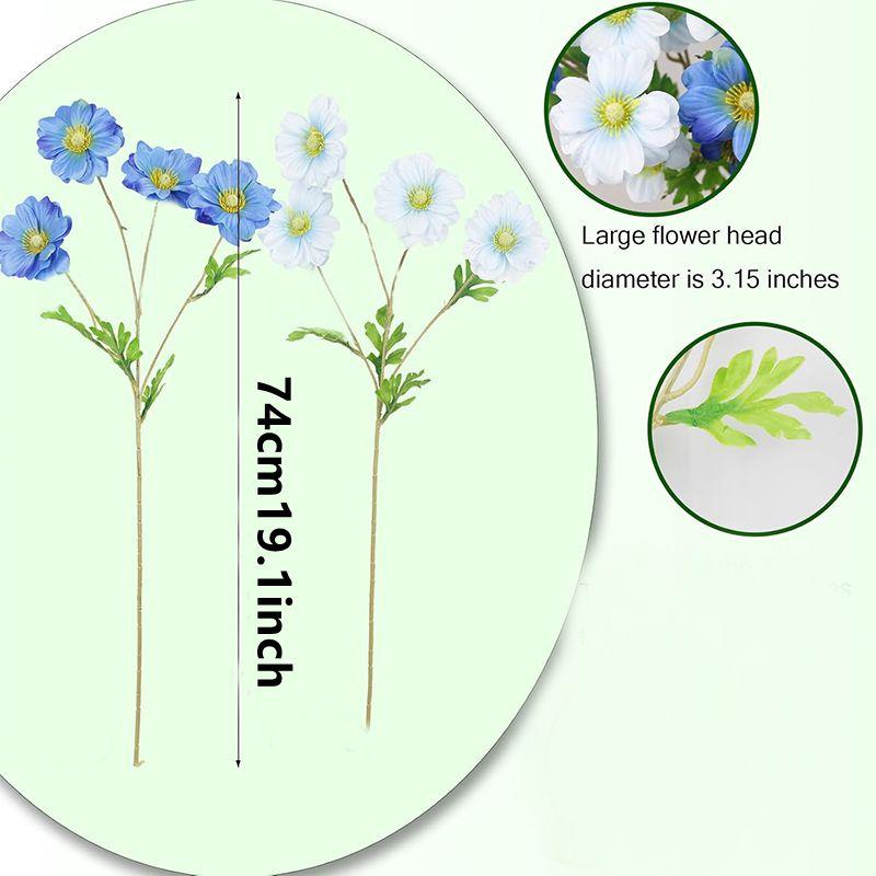 74CM 4Heads Silk Artificial Orchid Flower Branch for Home Room Wedding Decorations Indoor Vase Flower Arrangement Decoration