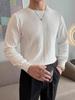 Herren Einfarbiger Slim Fit Rundhals Pullover - Trendige Herbst/Winter Strickware mit Langen Ärmeln