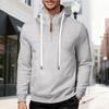 Men's Quarter Zip Hoodie Casual Long Sleeve Solid Color Drawstring Hooded Sweatshirt For Daily Wear