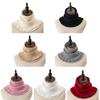 Women Winter Knit Ruffled Trim Mock Turtleneck Faux Collar Elegant Detachable Pullover Scarf Wrap Neck Warmer Headband