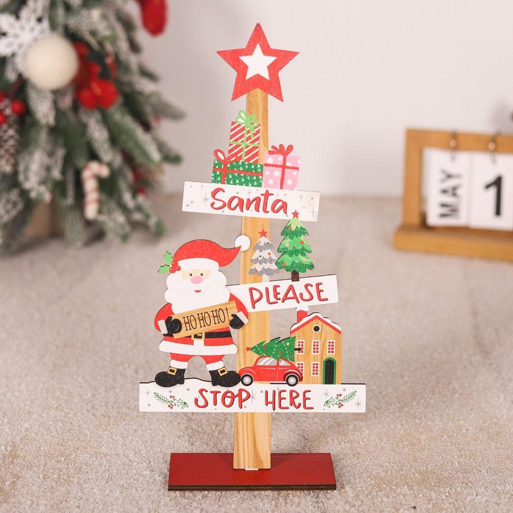 3Pcs/set Household Christmas Wooden Ornaments Creative Christmas Decoration Tabletop Ornamen