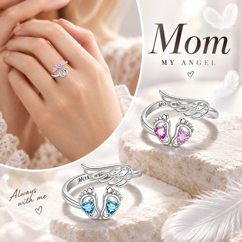 Adjustable Rhinestone Heart Ring Rhinestone Embellished Fashion Band Evening Wear