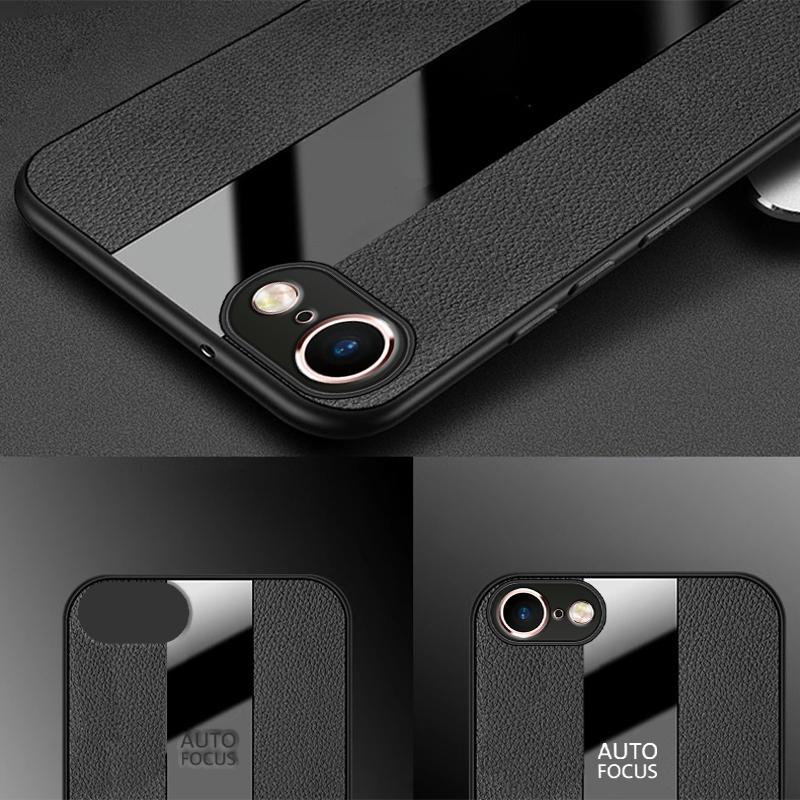 For iPhone 16E 16 E Magnetic Ring Stand Cover For iPhone SE 4 2025 5G Luxury PU Leather Soft Silicone Shockproof Cover Bumper
