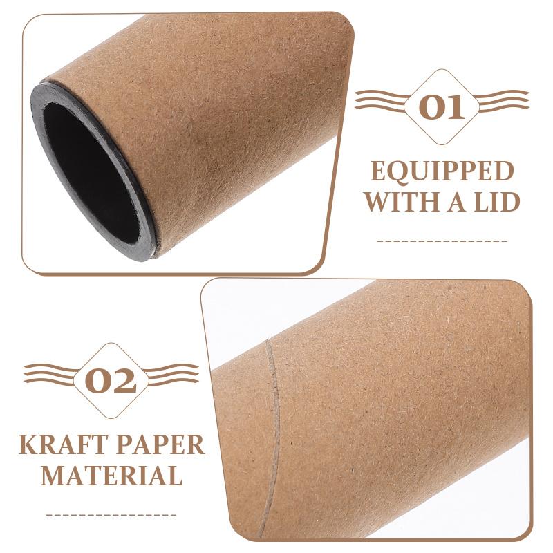 10 Peças Tubo de Envio de Papel Kraft Marrom Suporte para Cartaz Tubos de Papelão Para Embalagem Obras de Arte Gráficos Mapas Desenho Armazenamento