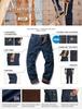 Regular Fit Denim Pants and Straight Leg Warm Pants Available in Plus Sizes for Warmth and Casual Men's Fleece-Lined [Stain-Resistant