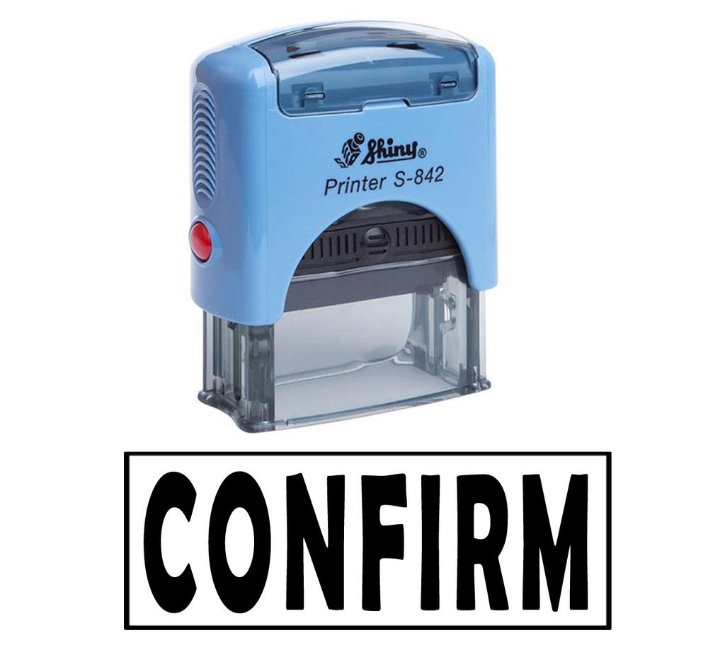 CONFIRM Self Inking Rubber Stamp Office Stationary Custom Shiny Stamp