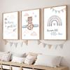 Flugzeug Bär Ballon Regenbogen Traum Zitate Nordische Poster Drucke Leinwandmalerei Cartoon Wandkunst Bilder Für Kinderzimmer Dekor