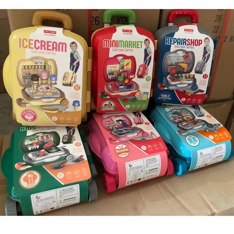 Children'S Play House Portable Suitcase Dresser Cut Cut Music Kitchen Tableware Medical Equipment Trolley Case Toy Set