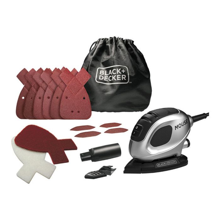 Ponceuse De Détail - BLACK+DECKER - BEW230SBC-QS - 55W - 11 000 Tr/min - 15 Accessoires