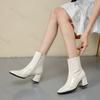 Mode Herbst Damen Stiefeletten Neu 2025 Retro Eckige Zehen Kurze Stiefel Hochwertige Mode Niedriger Absatz Seitenreißverschluss Botas Para Mujer