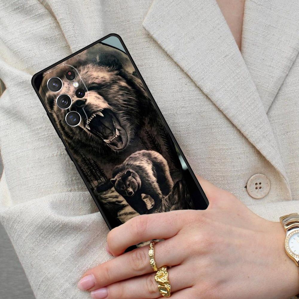 Grizzly Bear Animal Cell Phone Case for Samsung Galaxy S26 Ultra S25 S24 S23 S22 S21 S20 Note10 Cover