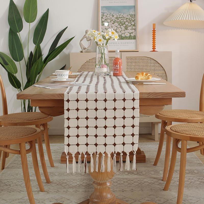 Бохо Фетровая дорожка для стола Декор для обеденного стола Натуральный свадебный домашний — фото 5