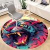 1pc Tiger Flames Office Round Area Rug, Under Office Chairs Bedroom Living Room Home Decor, Room Deco