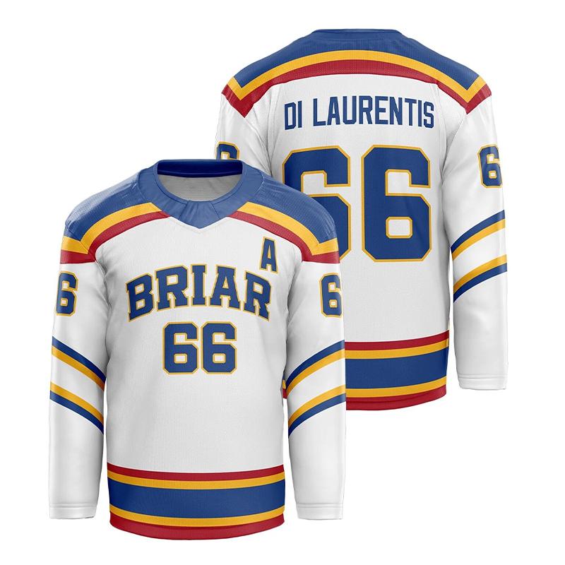 Off Campus Briar University Jersey Graham 44 22 DI LAURENTIS 66 Tucker46 T-shirt V-neck Short Sleeve Men Women Hockey Jersey Top