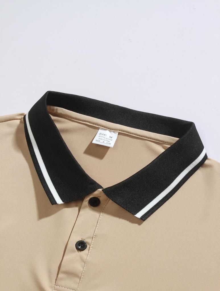 Men's Autumn Outdoor Fashion Breathable Long-Sleeve Jacquard Polo Shirt