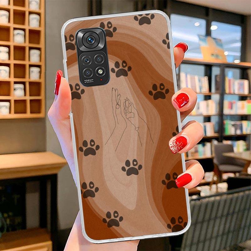 Dog Footprint Paw Cute Cover Phone Case For Xiaomi Redmi Note 15 14 13 12 11 10 Pro Plus 14S 12S 11S 11T 11E 10S Soft Fundas She
