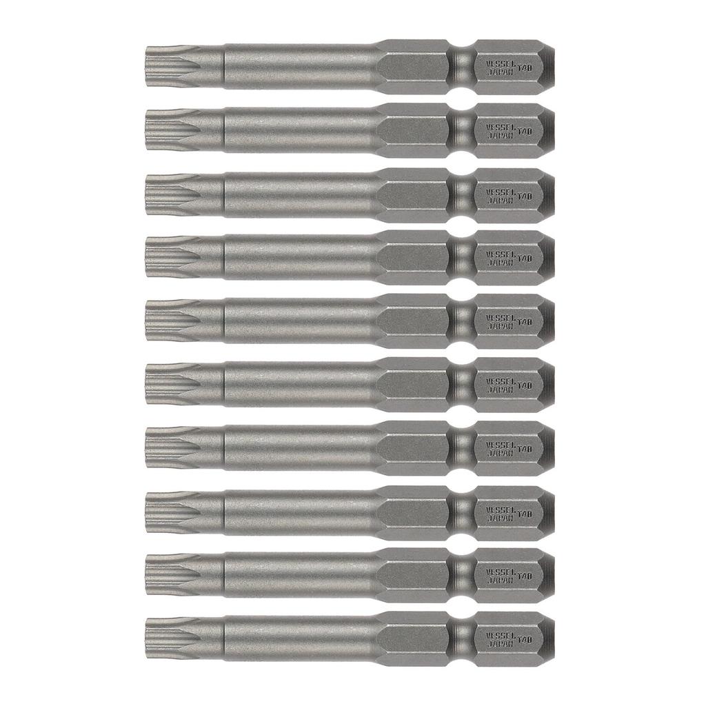 Amazon.co.jp Exclusive VESSEL Torx Bits T40 x 65mm, 10-Piece Set, V5 ZP