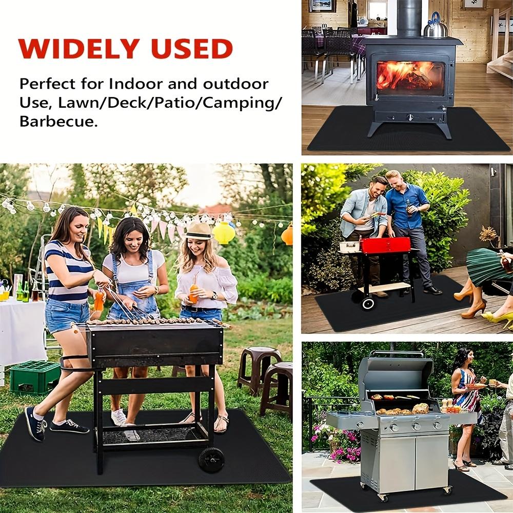 Barbecue Stove Mat Outdoor BBQ Fireproof Pad Reusable High Temperature Resistant Fire Pot Barbecue Fireproof Mat Easy Clean