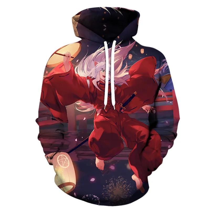 2024 Hot Sales NEW Fashion Japanese Anime Inuyasha 3D Print Hoodie Men Women Sweatshirt Casual Designs Hooded Coat Drop Shipping