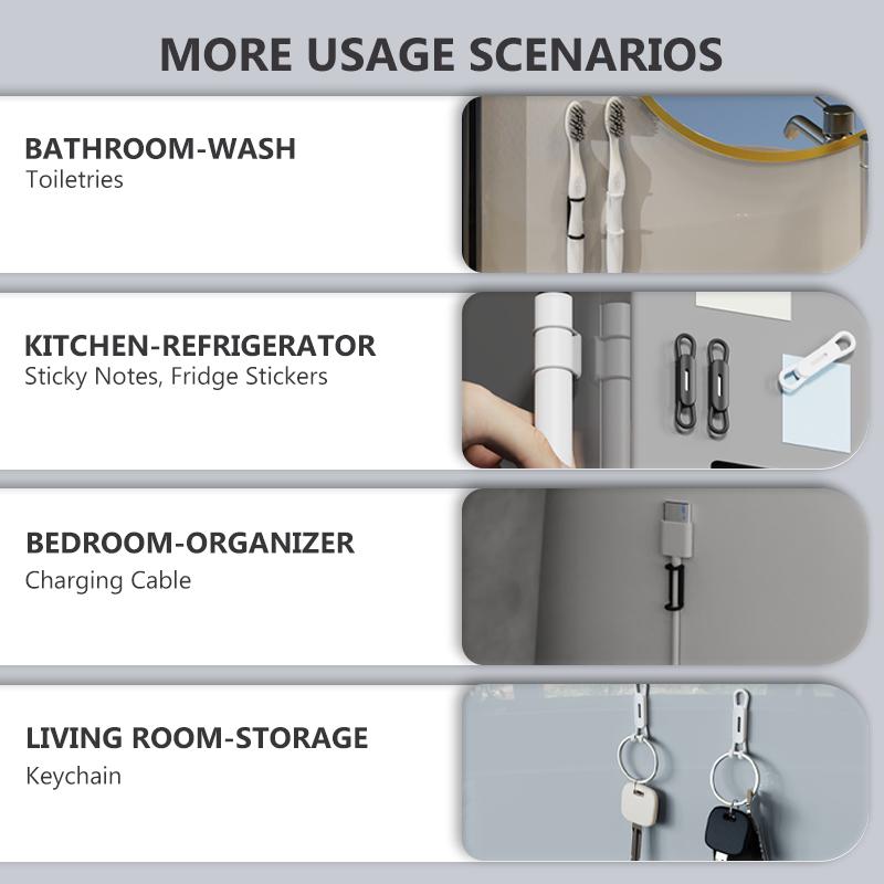 2-6pcs Magnetic Pen Pencil Holder Silicone Adjustable Touch Pen Clips For Desk Refrigerator Whiteboards Office Desk Accessories