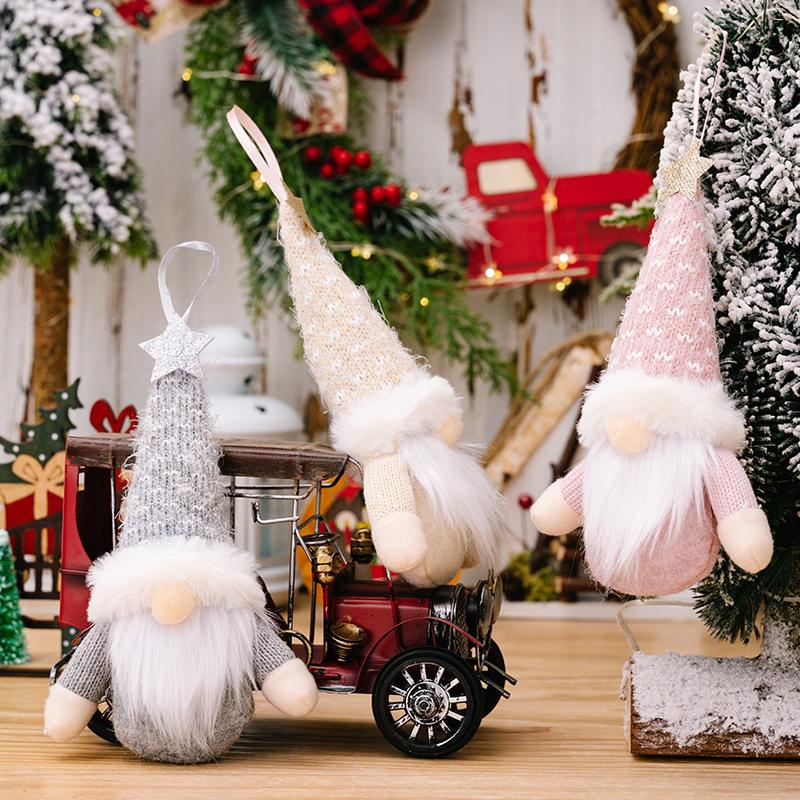 Knitted Gnome Faceless Forest Santa Claus Doll Pendant Xmas 2024 for Home Christmas Decoration Christmas Tree Hanging Pendant