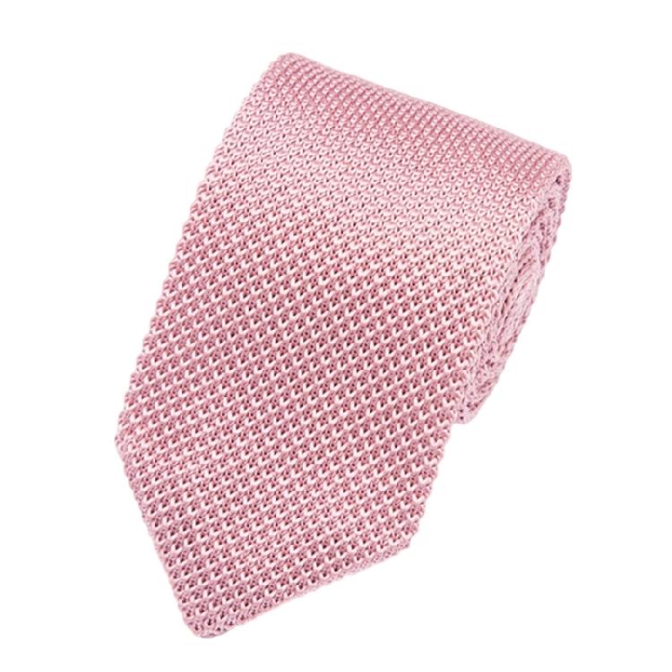 Solid Color Necktie Flexible Knitted Tie Easy Maintenances Polyester Fabric Neckwear for Work Holiday Formal Event