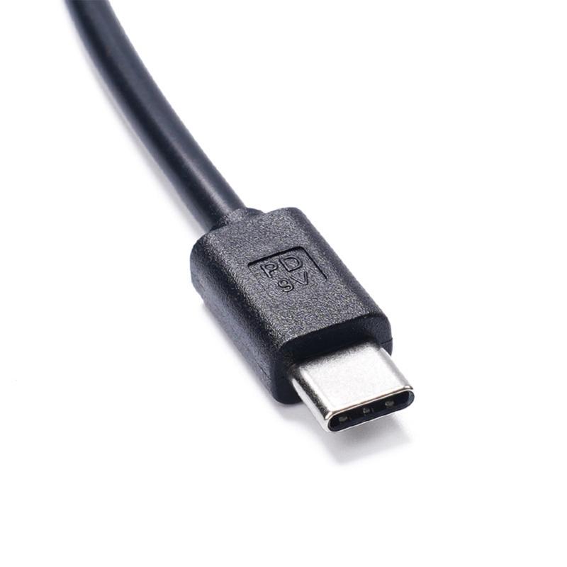 30cm Long Type C to 2 Pin Solderless Power Adapter Cable 9V 12V 20V Selection Voltages 3A for Fan Blower LED Light
