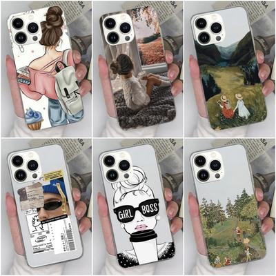 For Apple iPhone 6 7 8 15 14 13 12 11 Pro Max X XS XR SE Phone Case Fashion Boy Girl Shockproof Cover Transparent Matte Anti Drop For iPhone Bumper