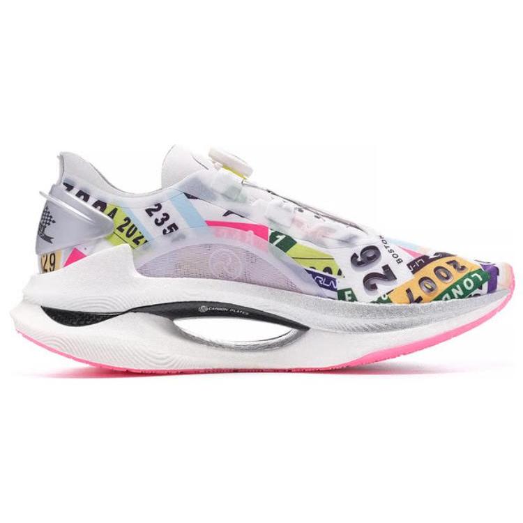 New LiNing Shadow 1.0 Cushioning Low top Running Shoes Women's Pink White ARRS010-1