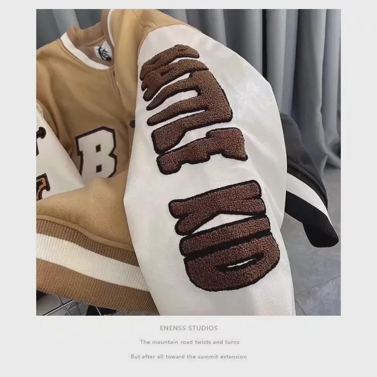 2023 Retro Embroidered Baseball Jacket for Women – American Style Cotton Coat, Loose Fit for Spring & Autumn