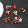 Creative Strawberry Brooch With Rhinestone Embellishments For Fashion Accessories