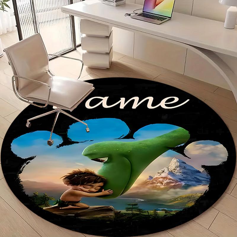 Personalized Good Dinosaur Round Chair Office Rug - Perfect for Mat, Office Chair & More - Ideal Gift for Birthdays and Holidays
