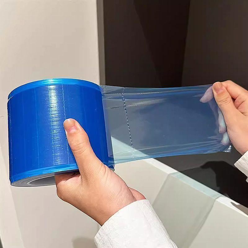 Disposable Blue Barrier Film Perforated Dental Film Adhesive Easy Tear Protective Film for Dental Hotel Toilet Sanitary Guard