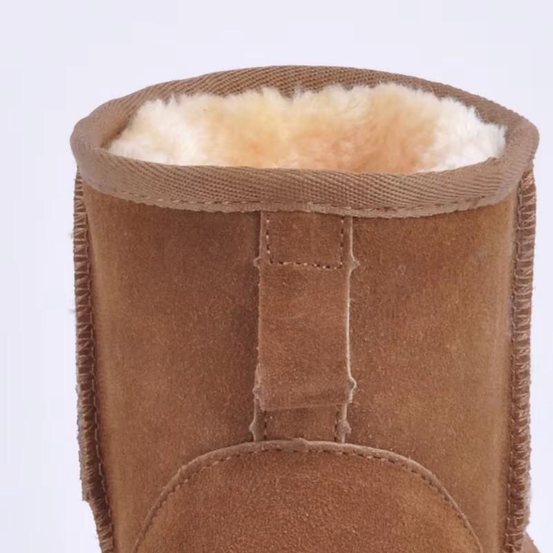 Fashion Men Snow Boots 100% Genuine Leather Waterproof Men Shoes Comfortable Non Slip Ankle Boots for Men Plus Size Warm Boots