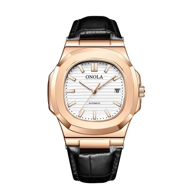 ONOLA 3853 Mechanical Watches Headband Material Cowhide Men Luminous Business Leather Strap Waterproof Luxury Automatic Movement