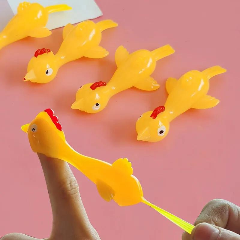 1PC Slings Rubber Chicken Finger Toys Finger Stretchy Shoot Novelty Children Toys Antistress Kids Adult Toys Games Funny Gift