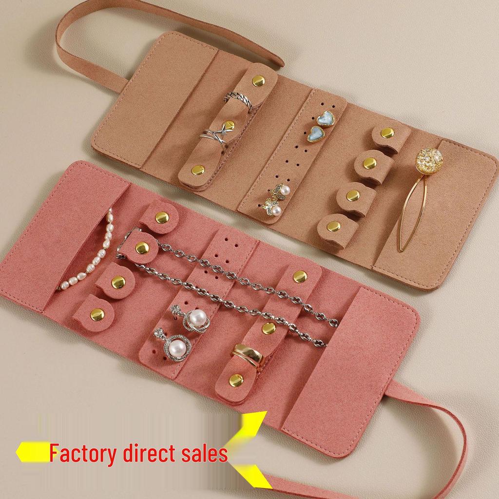 Tragbare Multifunktionale Schmuckaufbewahrungsrolle für Ohrringe, Ringe, Halsketten, Uhren - Mikrofaser-Beutel, Anpassbar mit Logo