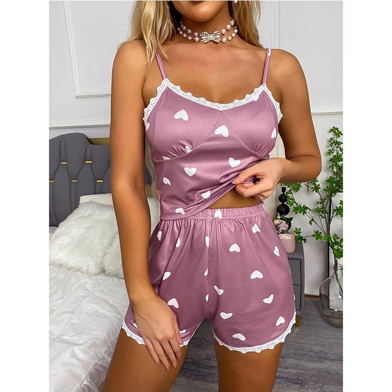 New Summer Lace Sexy Pajama Set Summer New Suspender Lace Lace Pajamas Suit