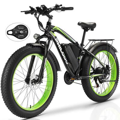 Bicicletă Electrică Adult Philodo H7 Pro 26" Motor 1000W Bicicletă Electrică All-Terrain 48V 17.5AH 21 Viteze Ebike Anvelope Groase Sarcină Maximă 150Kg Verde