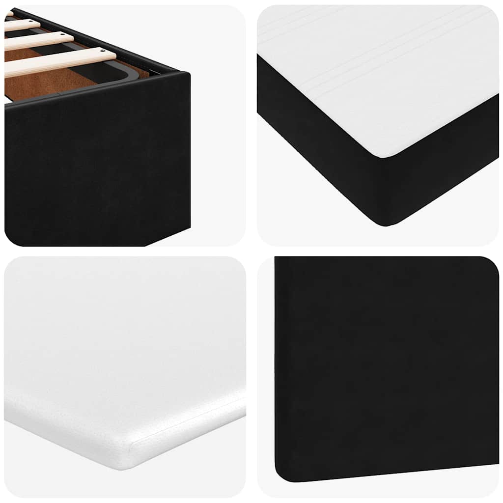 Ottoman Bed with Mattress Black 200x200 cm Velvet