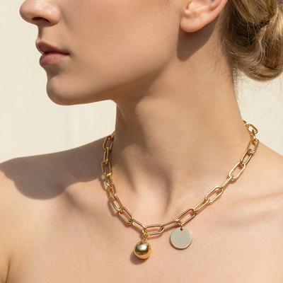 Spersonalizowana moda prosta choker łańcuszek na obojczyk ins niszowy okrągły marka hip hop naszyjnik modny naszyjnik