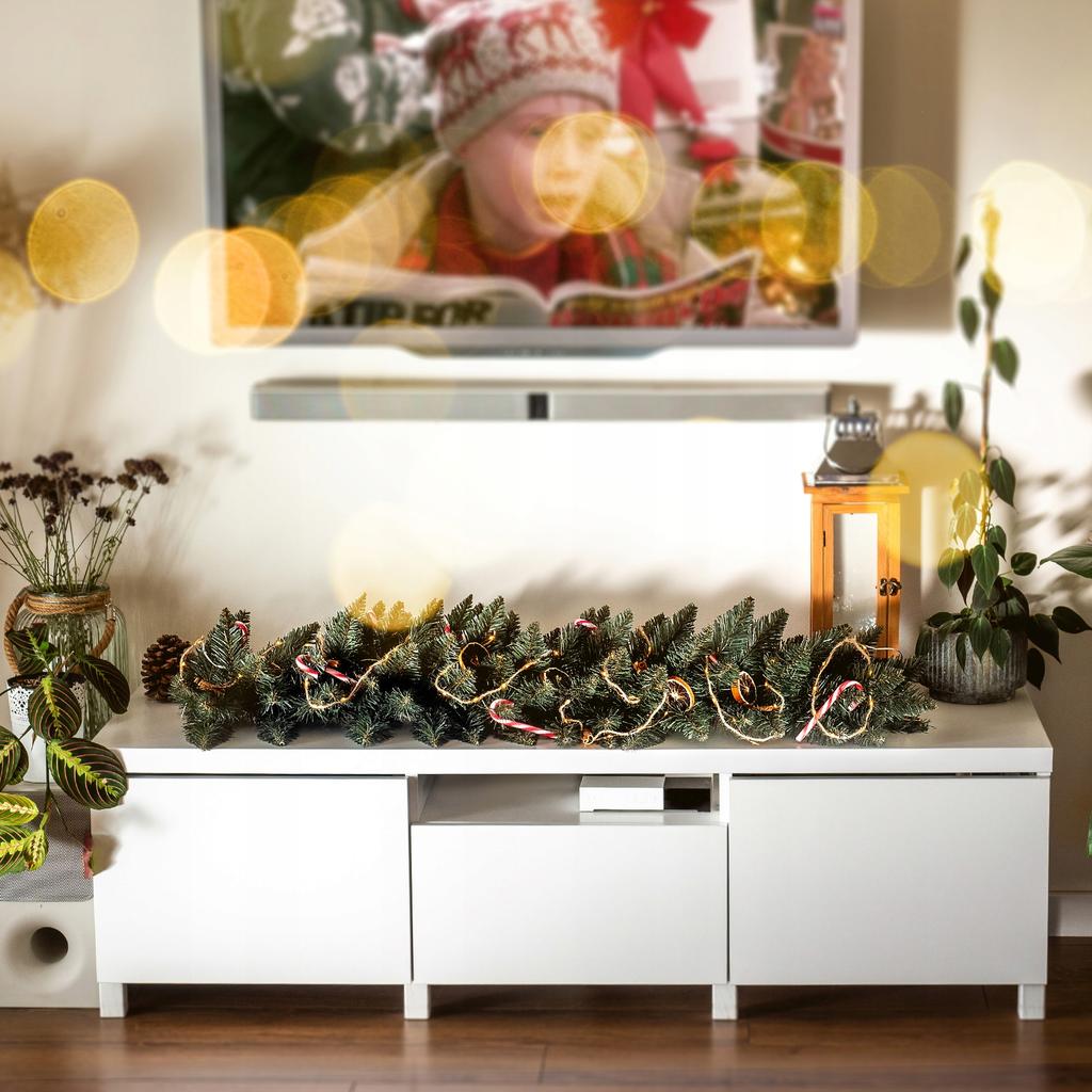 KADAX Girlanda Choinkowa Świąteczna 112 cm Zielona Gęsta