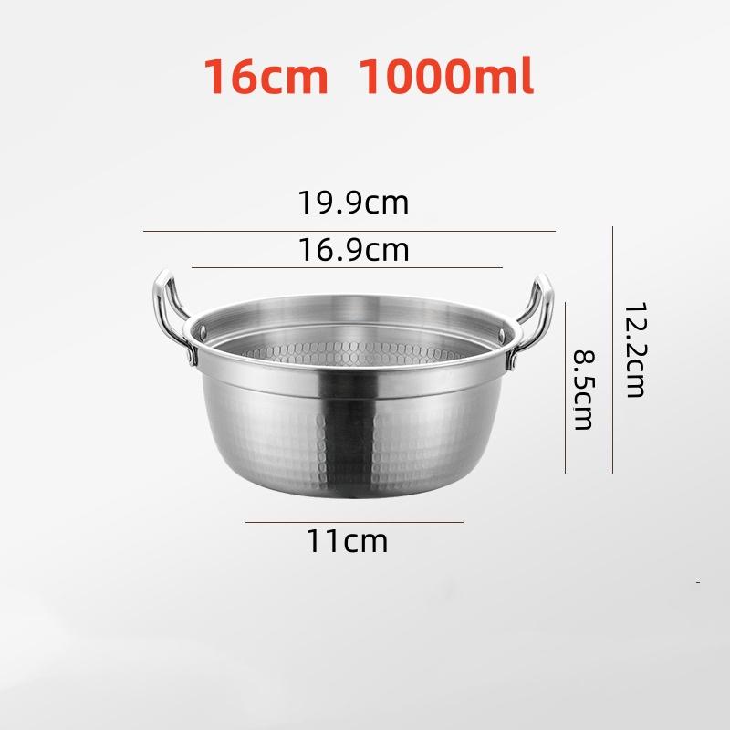 

Kitchen Stainless Steel Korean Ramen Pot Double Handle Rust-proof Soup noodle small Pot Durable Gold Silver Milk Pot Cuisine белый