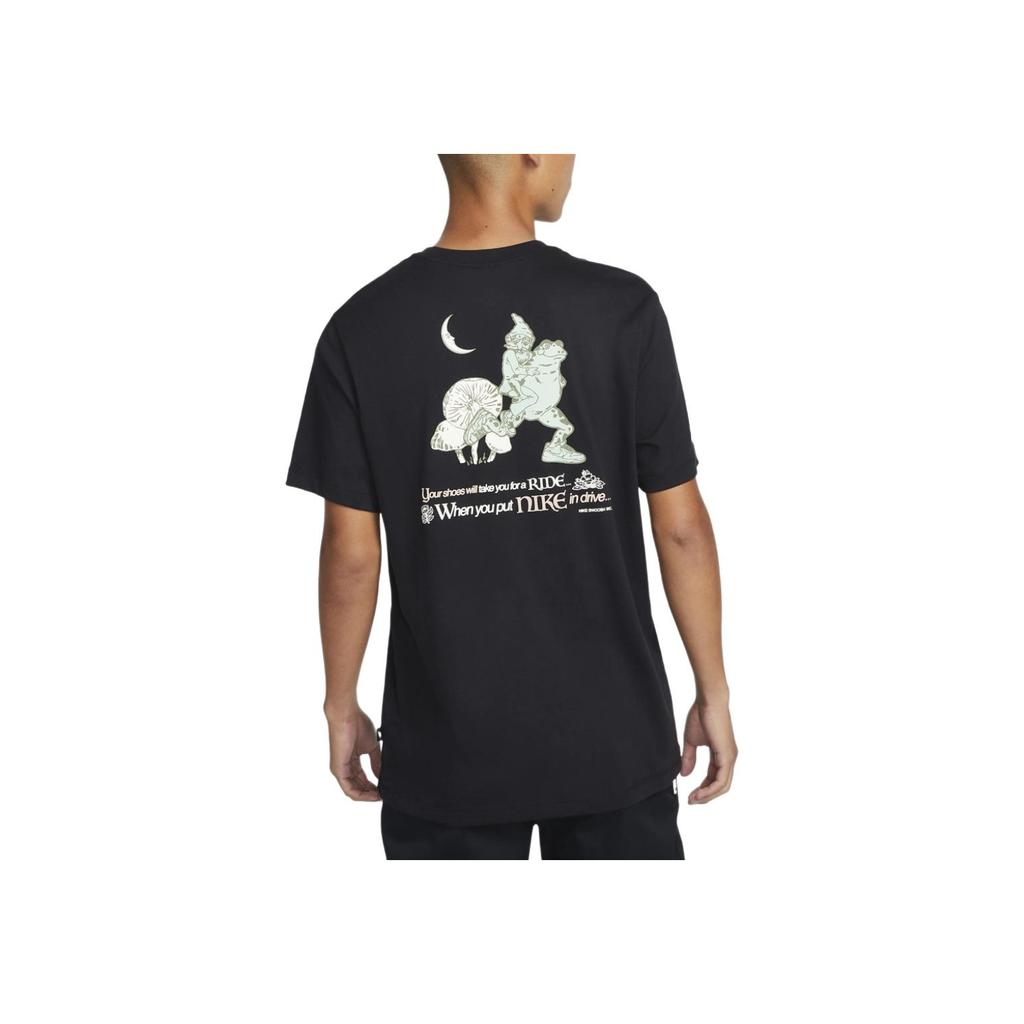 Nike Round Neck Short Sleeve Logo Print T-Shirt Men T-Shirts Black DX1067-010