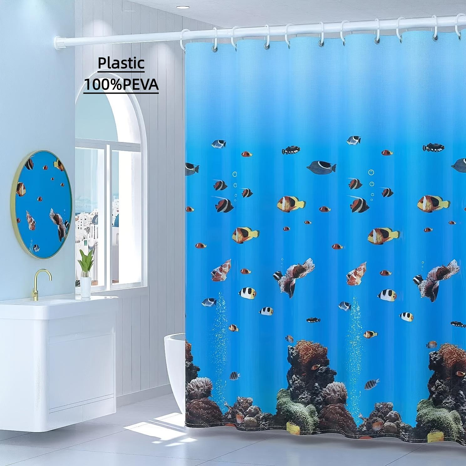 

1pc Shower Curtain - Vibrant Underwater Scene with Colorful Fish and Coral Reef Design Waterproof W90XH180cm