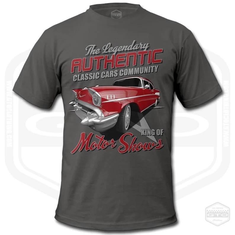 1956 Bel Air T-Shirt Men Classic American Car Graphic T-Shirt XS