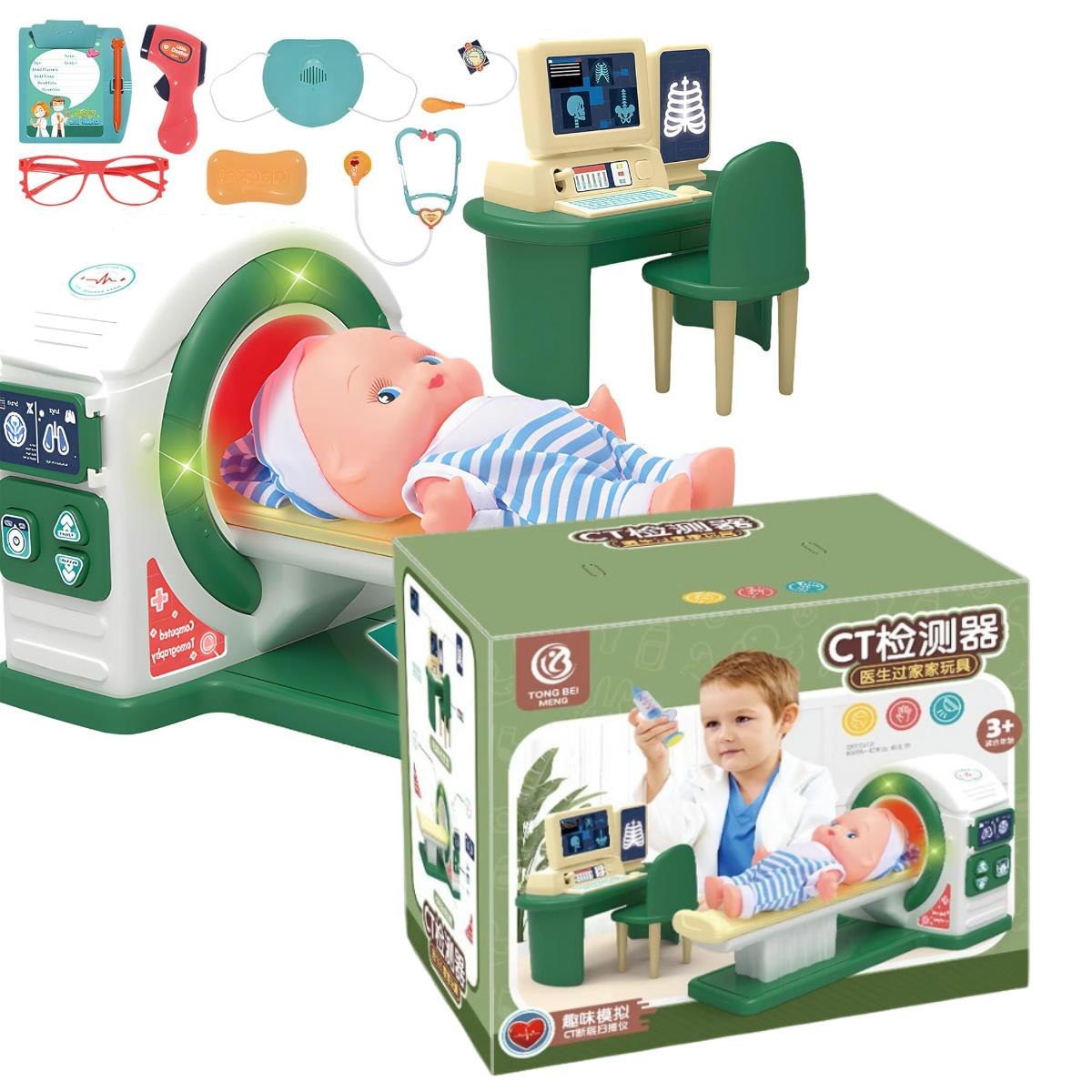 

Doctor Kit for Toddlers,Realistic Kids Doctor Playset with Toy Stethoscope, Medical Tools & CT Scanner,Educational Birthday Gift