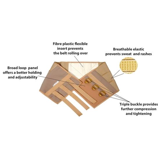 Wonder Care Abdominal Belt After Delivery Belly Binder Stomach Belt Waist Belt for Women Abdomen Beige Color (X-Large)