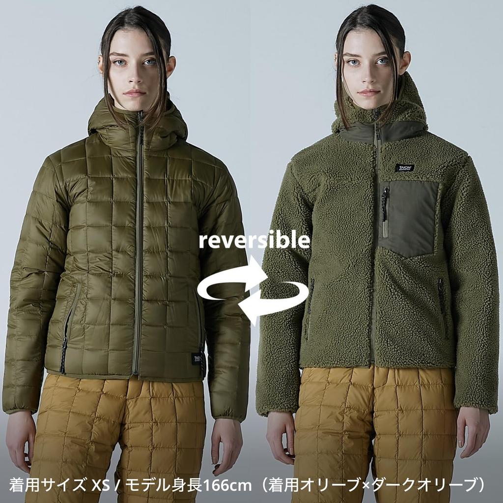 Taion Unisex Mountain Reversible Down and Boa Hoodie R106MB