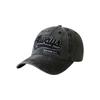 Washed Old Soft Top Cap English Embroidery Retro Soft Top Baseball Cap Summer Black Sunscreen Hat Men and Women